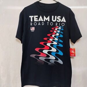 Team USA Road to Rio Olympics T Shirt Mens Medium Navy 2016 Graphic Tee NWT W